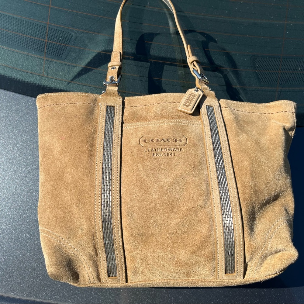 Coach Suede Tote Bag